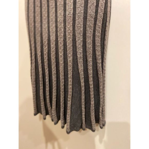 Max Studio Fitted Ribbed Knit Sleeveless Brown & Gray Sweater Dress sz S - Picture 4 of 6